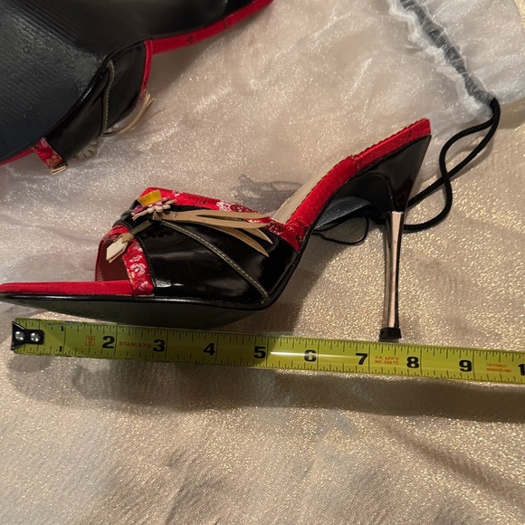 Sexy Colin Stuart Red Floral high heeled mules - Picture 9 of 9